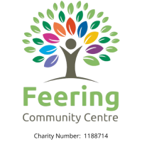 Feering Community Centre Logo a tree with various colours and the charity number